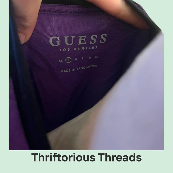 Guess Violet Tee with Silver Logo - Picture 3 of 3